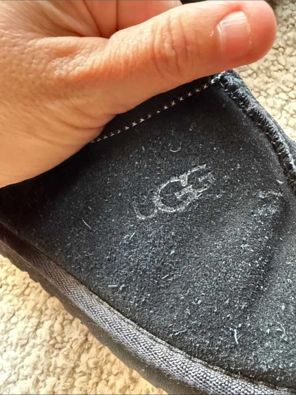 UGG Kids Black Slip-On Cozy Slippers